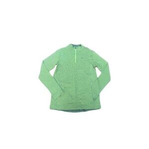 New Balance XL Girls Dry Green Long Sleeve Quarter Zip Bright Green Striped Top